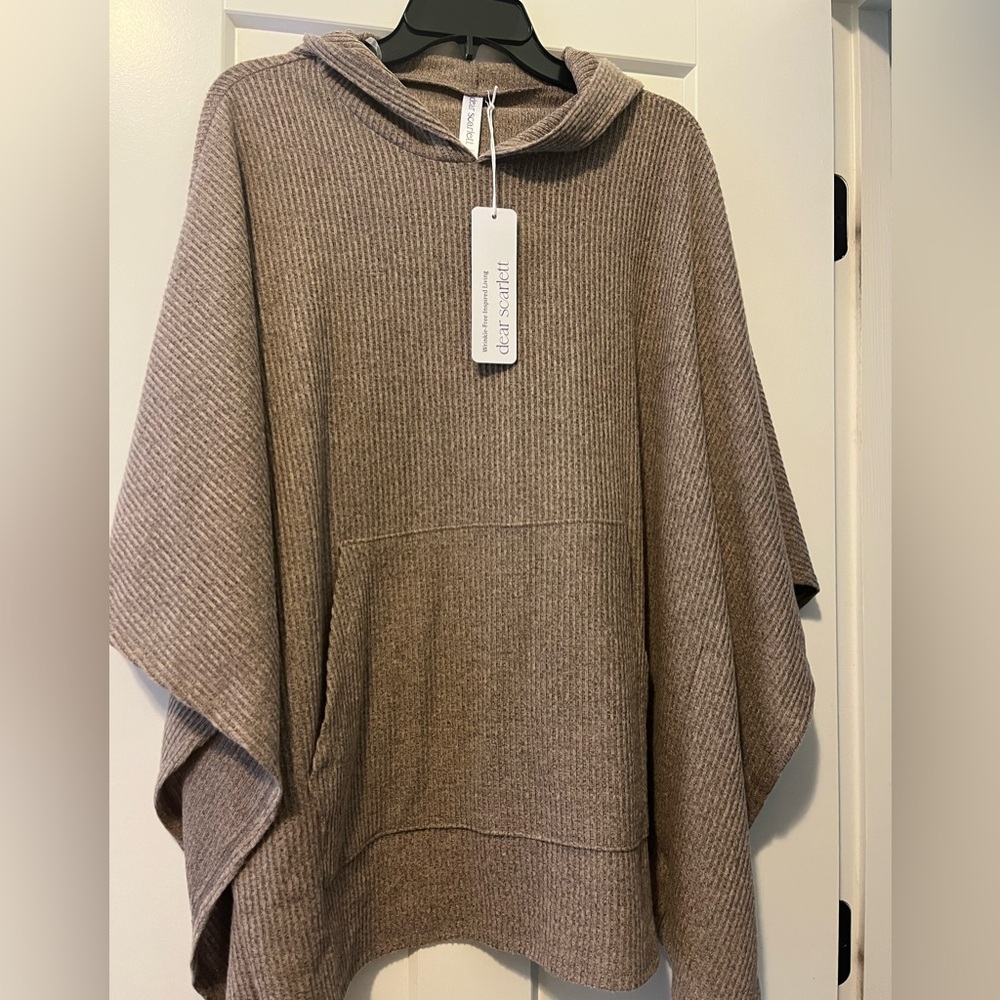 Dear Scarlett Soft Ribbed Fabric Casual Pullover Boho Sweater light Cocoa